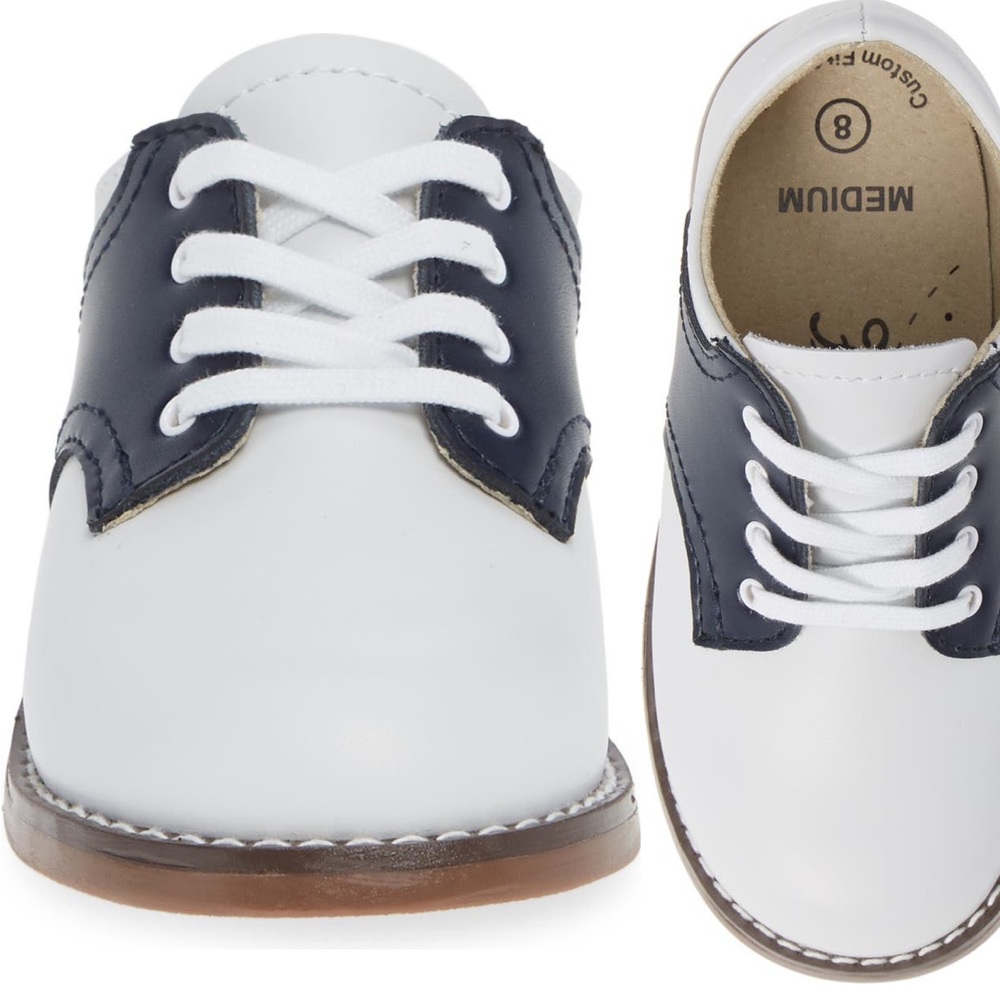 Footmates cheer Oxford - size 4 (Baby), white/navy